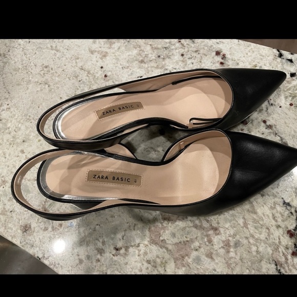 Zara point slingback heel. Size 10 leather. - Picture 2 of 4